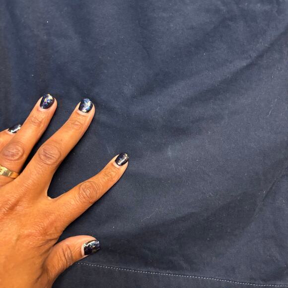 Alfani Navy Blue Elastic Waist Shorts Pull On Cotton Stretch Drawstring Casual - Picture 6 of 13